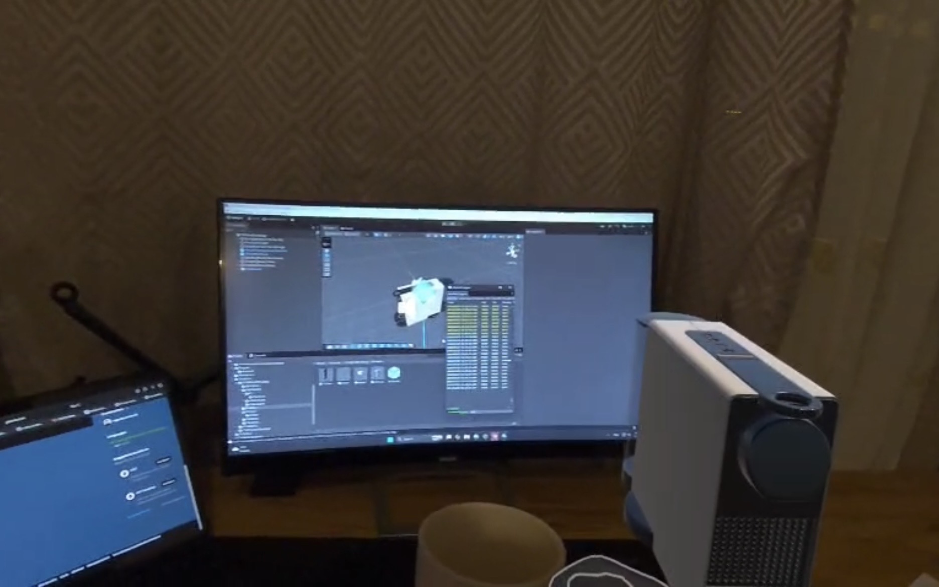Unity Engine development view of the Mixed Reality prototyping application